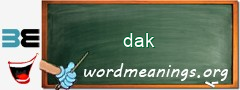 WordMeaning blackboard for dak